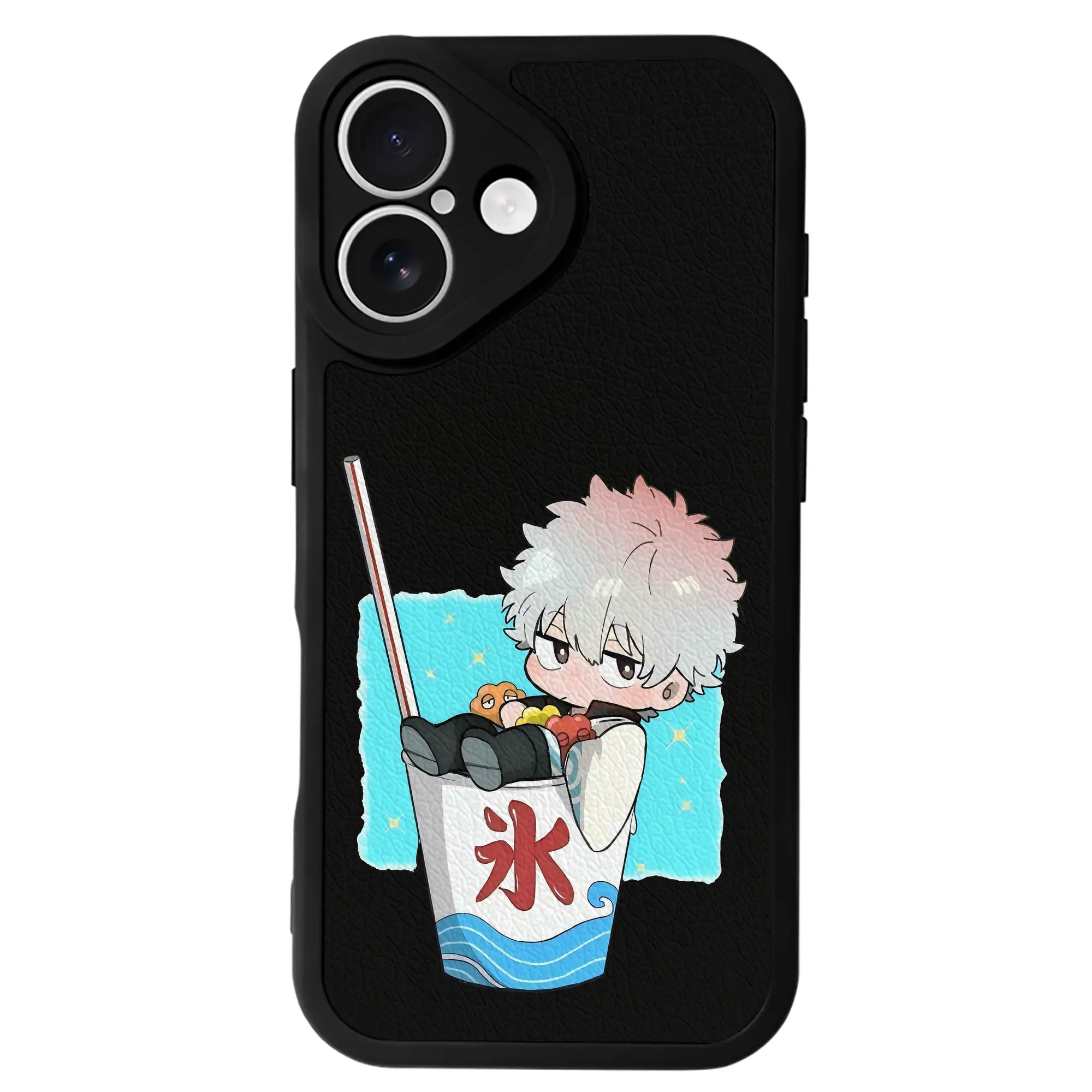 銀魂 グッズ 坂田 銀時 - IPhone 16シリーズ対応 ・ シリコンスマホケース ・ レザー調 ・ 高精度フィット ・ 耐衝撃 ・ ワイヤレス充電対応 ・ 精密カット